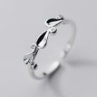 925 Sterling Silver Rhinestone Leaf Ring As Shown In Figure - One Size