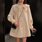 Ribbon Collar Single-breasted Coat