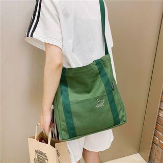 Two-way Planet Print Canvas Tote Bag
