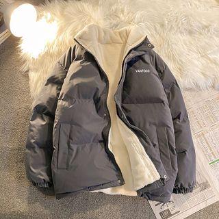Fleece-lined Padded Zip-up Coat