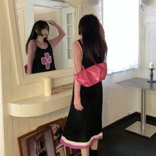 Floral Print Knit Midi Tank Dress