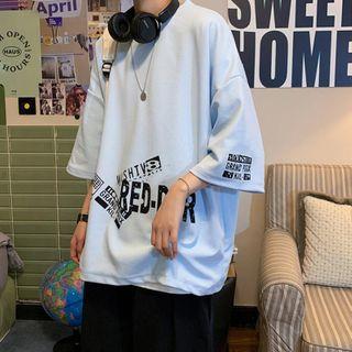 3/4 Sleeve Letter Print T-shirt