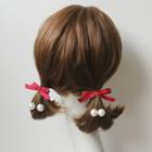 Faux-pearl Bow Hair Clip / Set