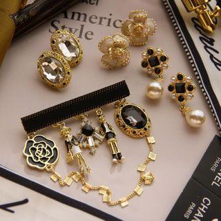 Gemstone Brooch Pin / Earring