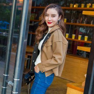 Wool Blend Buttoned Jacket
