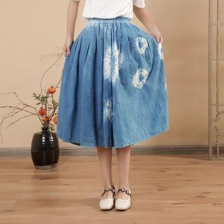 Indigo Dyed A-line Skirt Blue - One Size