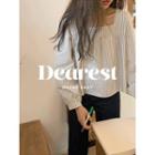Square-neck Striped Top One Size