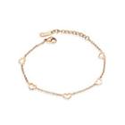 Simple And Romantic Plated Rose Gold Hollow Heart 316l Stainless Steel Bracelet Rose Gold - One Size