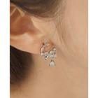 Rhinestone Flower Dangled Earrings