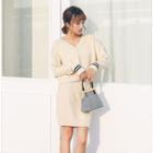 Set: V-neck Sweater + Knit Pencil Skirt
