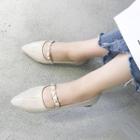 Pointy Toe Chain Strap Flats