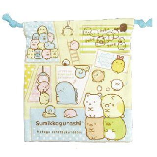 Sumikko Gurashi Drawstring Pouch (blue)