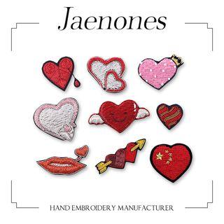 Embroidered Heart Brooch (various Designs)