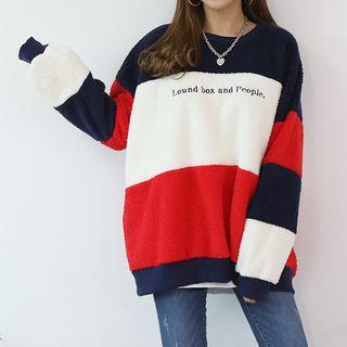 Color-block Sherpa-fleece Pullover