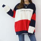 Color-block Sherpa-fleece Pullover
