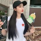 Baseball Cap With Hair Extension - Straight
