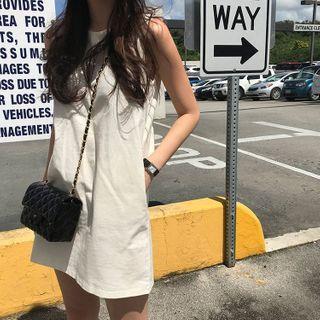 Plain Sleeveless Mini Shift Dress