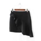 Ruffle Asymmetric Mini Skirt