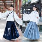 Long-sleeve Hanfu Top / Maxi Pleated Skirt
