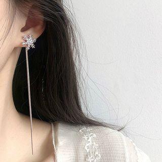 Snowflake Fringe Earring 1 Pair - Silver - One Size