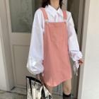 Lantern-sleeve Shirt / Pocket Detail Jumper Dress