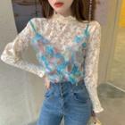Mock-neck Lace Top / Color Block Camisole Top