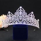 Wedding Rhinestone Tiara White Gold - One Size