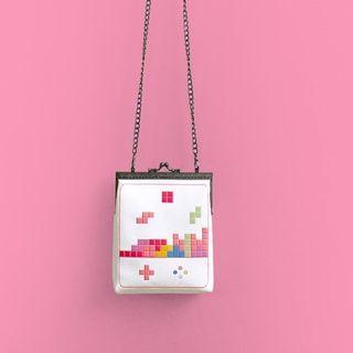 Printed Chain Strap Crossbody Bag White - One Size