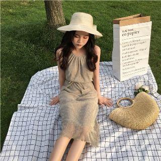 Tie-waist Glitter Sundress