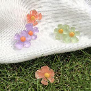 Resin Flower Earring 1 Pair - Green - One Size