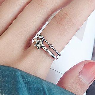 925 Sterling Silver Star Layered Ring As Shown In Figure - One Size