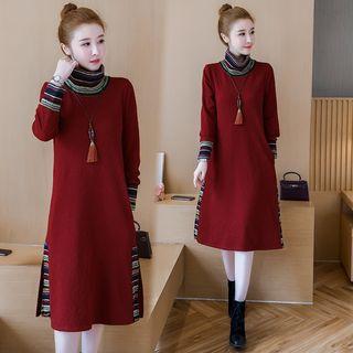Long-sleeve Striped Detail Dress