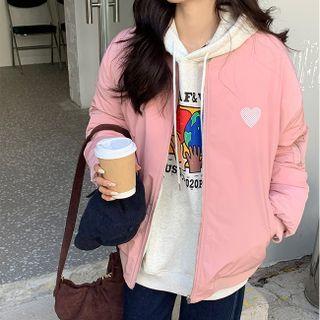 Heart Print Two Way Padding Jacket