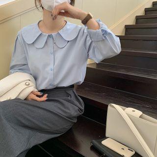 Collared Single-breasted Blouse