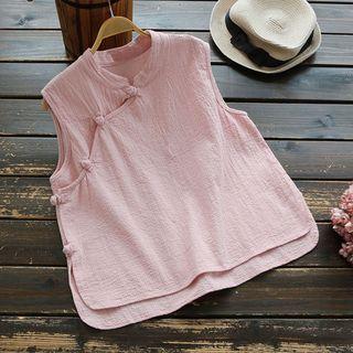 Sleeveless Chinese Knot Button Top