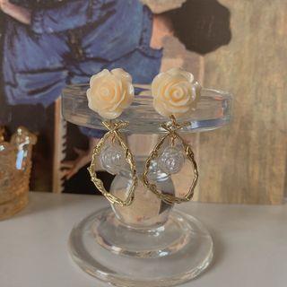 Rose Resin Alloy Drop Earring