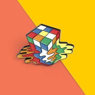 Rubiks Cube Brooch As Shown In Figure - One Size