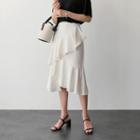 Frilled-detail Midi Skirt