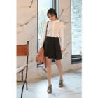 Bow Mandarin-collar Blouse