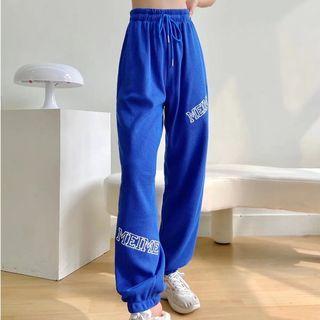 Lettering High Waist Straight Leg Jogger Sweatpants