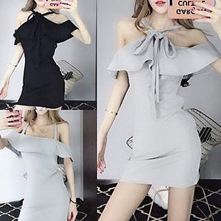 Ruffle Halter Minidress