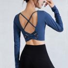 Long-sleeve Sports Cross-back T-shirt