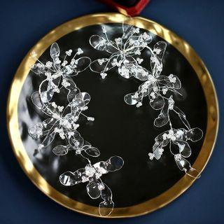 Flower Transparent Dangle Earring 1 Pair - White - One Size