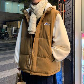 Inset Hooded Color-block Padded Parka