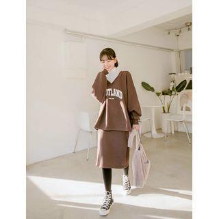Napped H-line Long Cotton Skirt