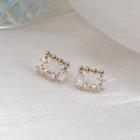 Rhinestone Star Earring Ge2097 - Gold - One Size