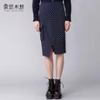Asymmetric Slit Midi Skirt