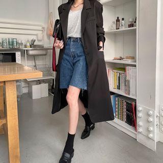 Two-button Loose-fit Long Blazer Black - One Size