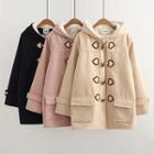 Fleece-lined Toggle-button Trench Coat