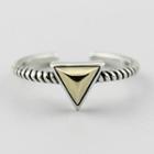 925 Sterling Silver Triangle Open Ring S925 - Triangle - Gold - One Size